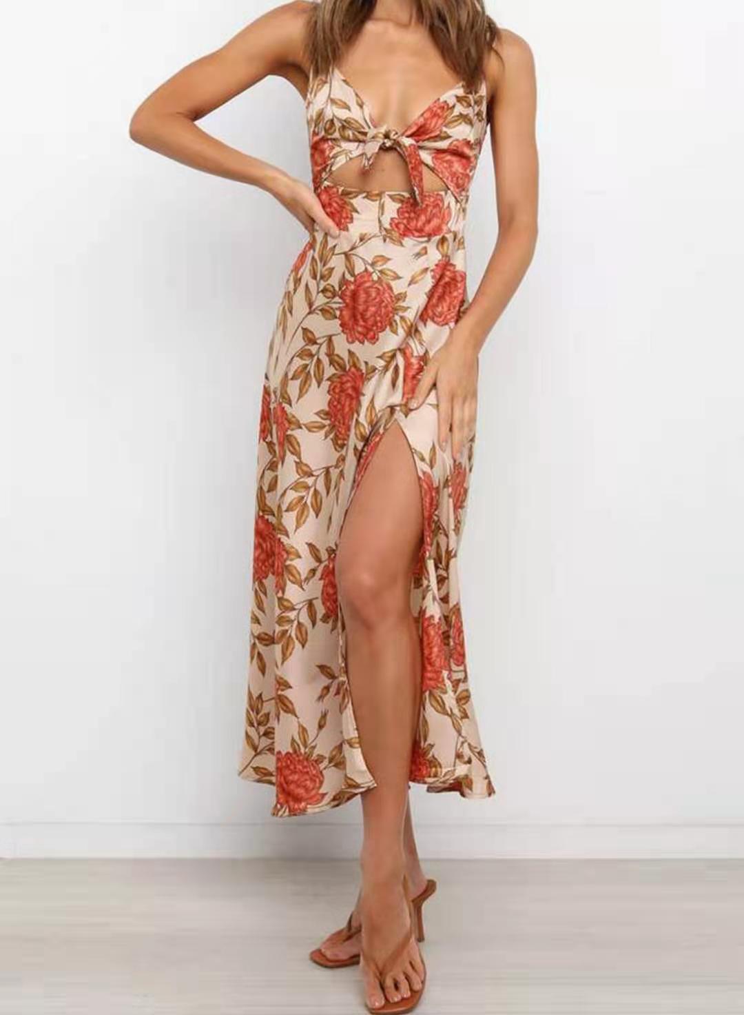 Vestido Midi Escote Asimétrico Elegante