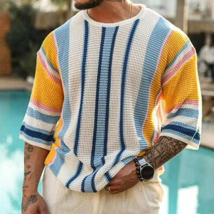 Camiseta Blanca Rayas Estilo Casual