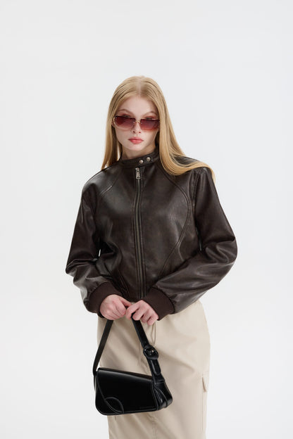 Chaqueta Cuero Mujer Elegante