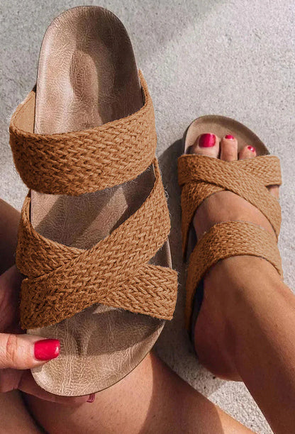 Sandalias de Cuña de Cuerda Tejida para Mujer Verano