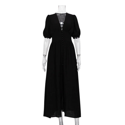 Vestido Mujer Cuello V Abierto Sexy