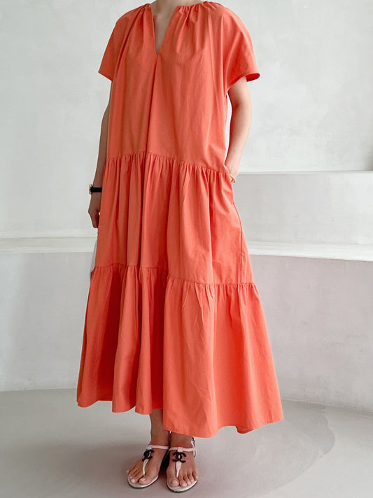 Vestido Midi Florado Capas - Vestiria