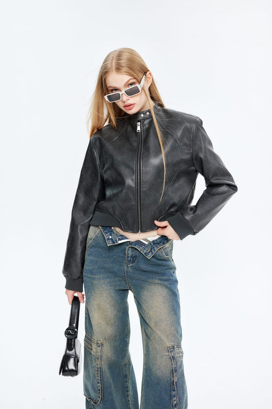 Chaqueta Cuero Mujer Elegante - Vestiria