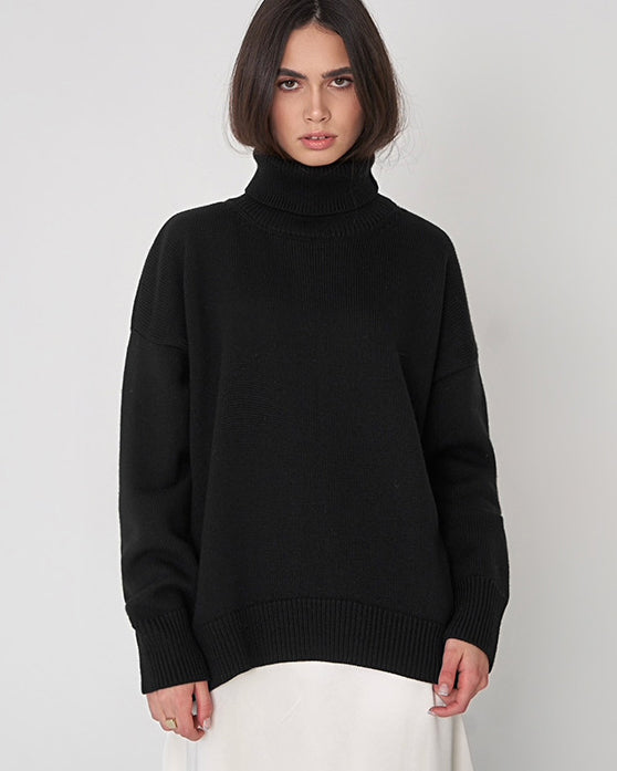 Blusa Punto Grande Cuello Alto Abultado