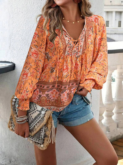 Blusa Florales Femenina Manga Larga