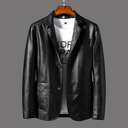 Chaqueta Cuero Hombre Elegante Clásico