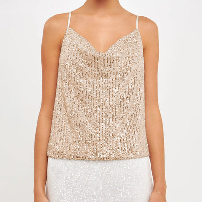 Top de Mujer Brillante con Lentejuelas