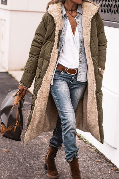 Chaqueta Acolchada Parka Con Capucha Grande