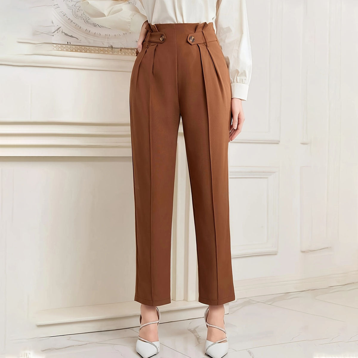 Pantalones Mujer Rectos Largos Clásicos