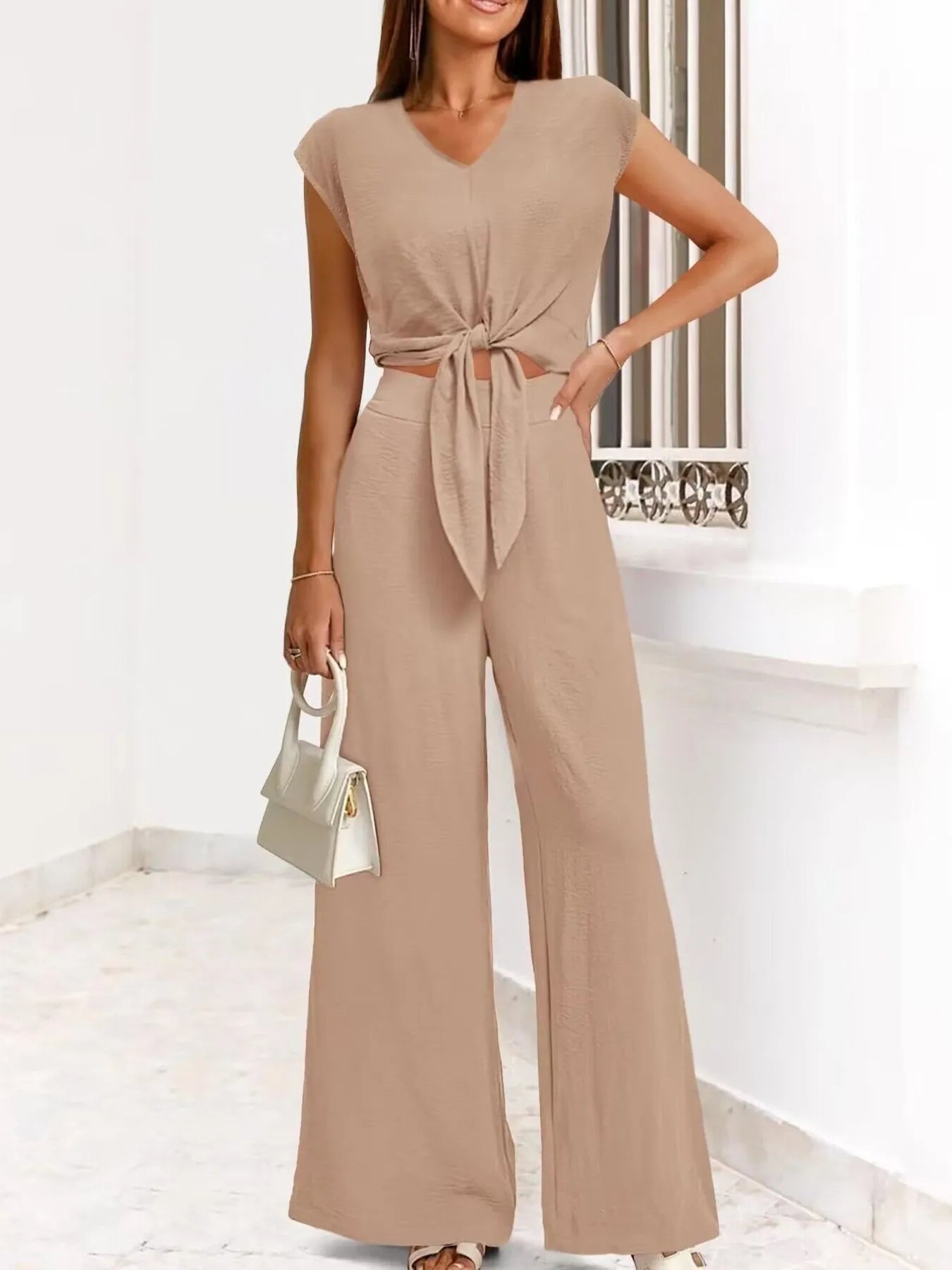 Conjunto Top y Pantalones Amplios Elegante Mujer - Vestiria