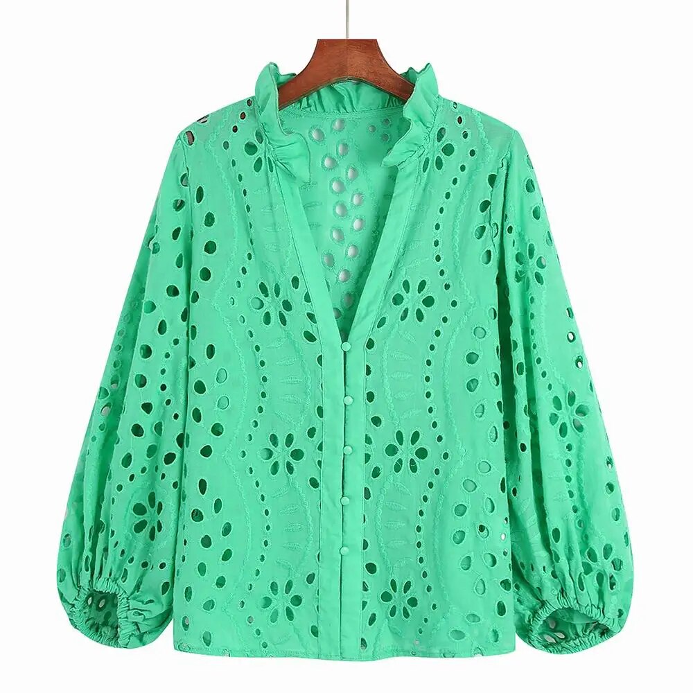 Blusa Mujer Estilo Boho Con Recortes