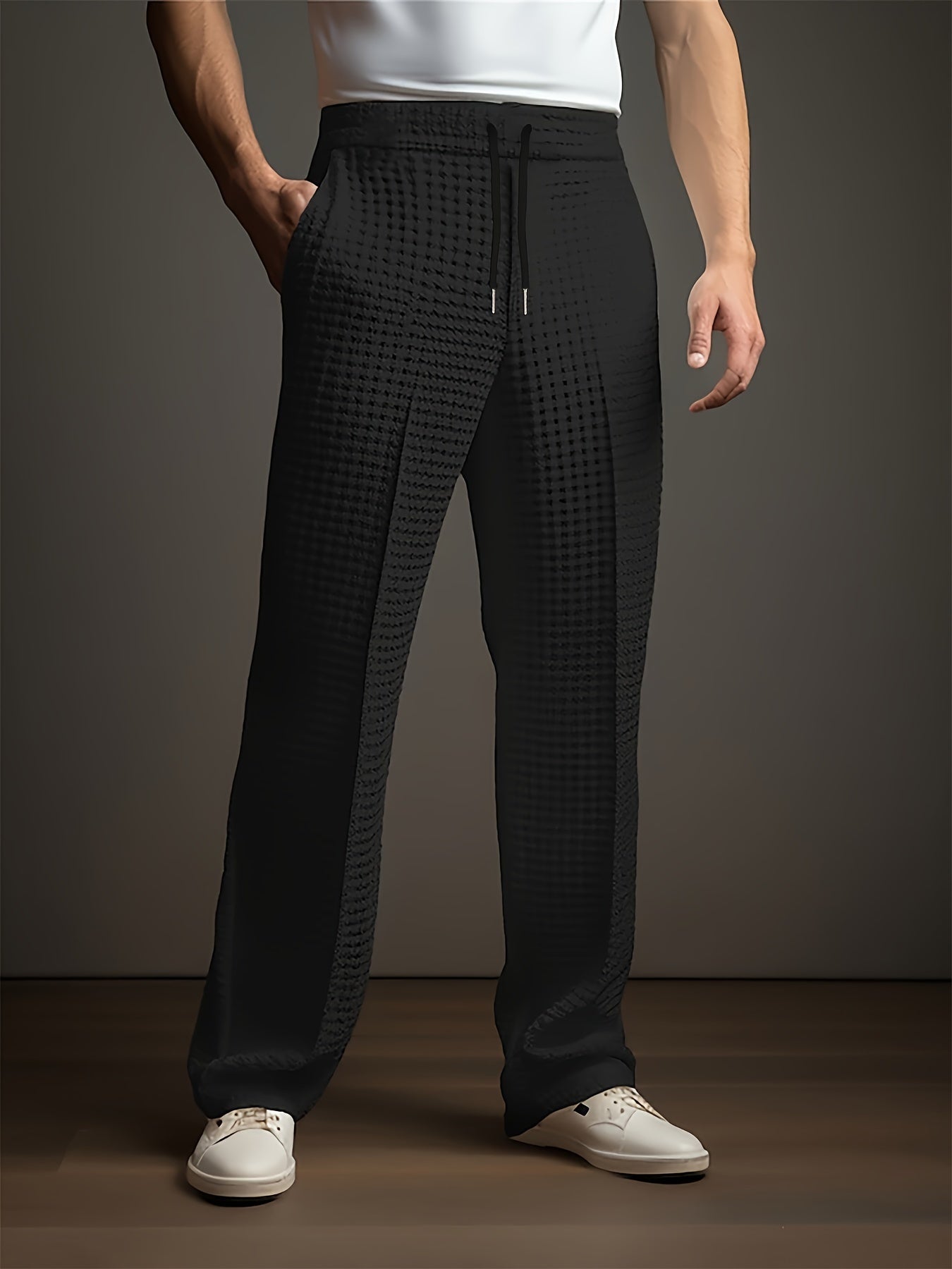 Pantalón cómodo hombre con textura elastizada