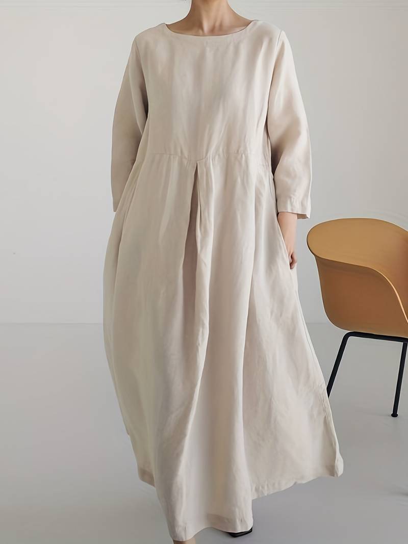 Vestido Maxi Amplio con Pliegues Elegantes - Vestiria