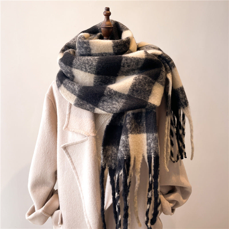 Bufanda Unisex Tejido Suave Estampado Escocés