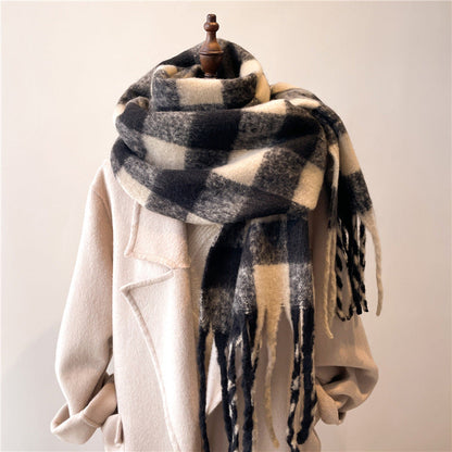 Bufanda Unisex Tejido Suave Estampado Escocés