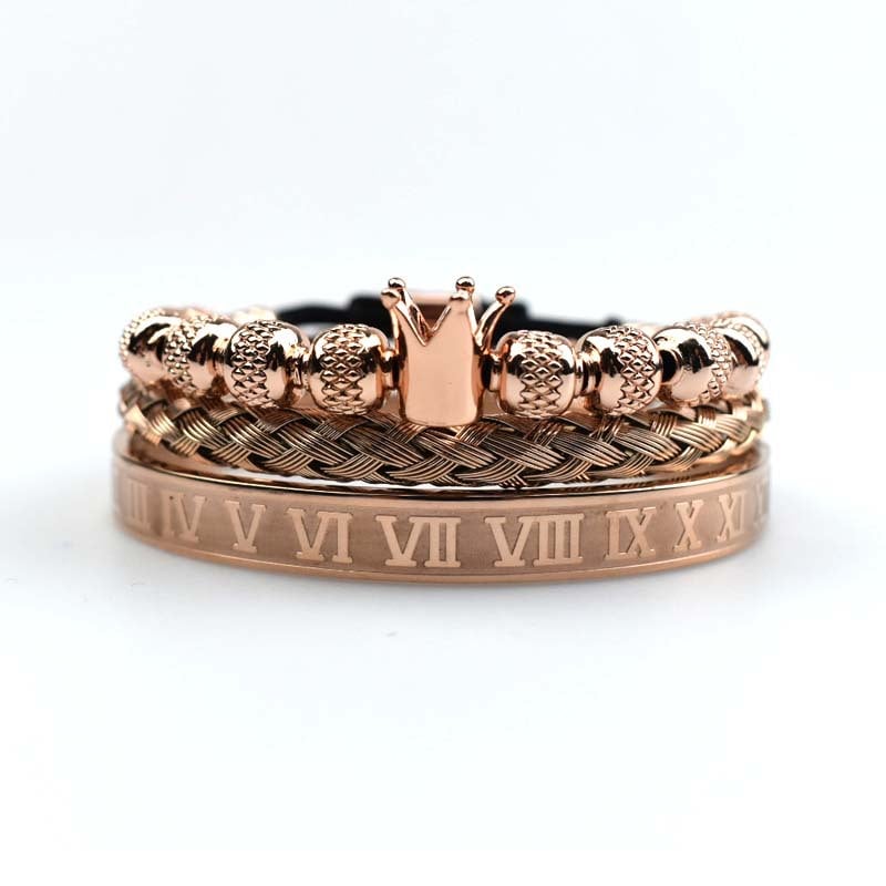 Pulsera Hombre Cuero Estilo Romano Clásico