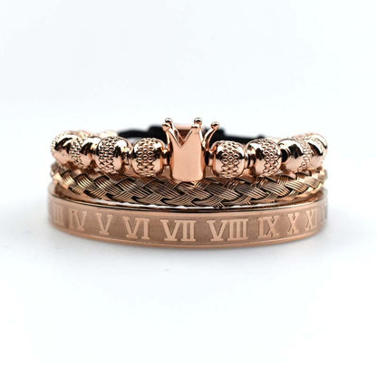 Pulsera Hombre Cuero Estilo Romano Clásico
