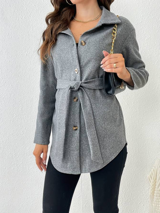 Chaquetón Mujer Elegante Cinturón Adaptable - Vestiria