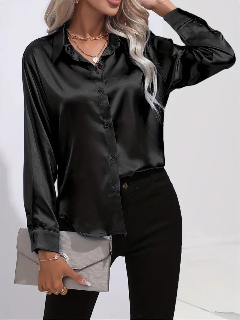 Blusa Satén Elegante Mujer