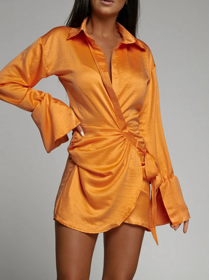 Vestido Corto Elegante Mujer Manga Larga