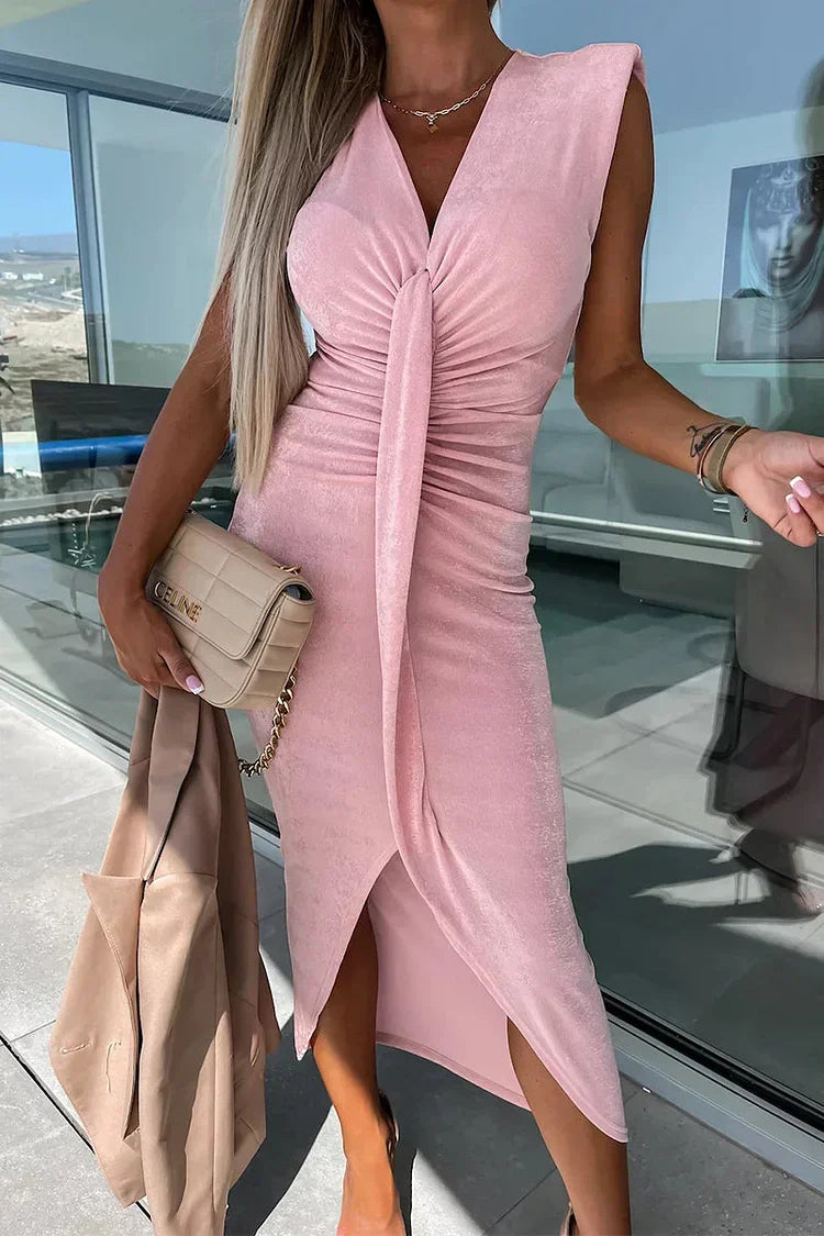 Vestido Fiesta Asimétrico Escote en V
