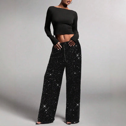 Pantalón Mujer Brillante Lentejuelas - Vestiria