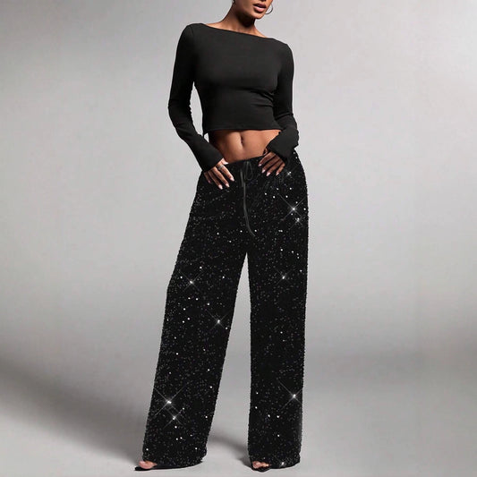 Pantalón Mujer Brillante Lentejuelas - Vestiria