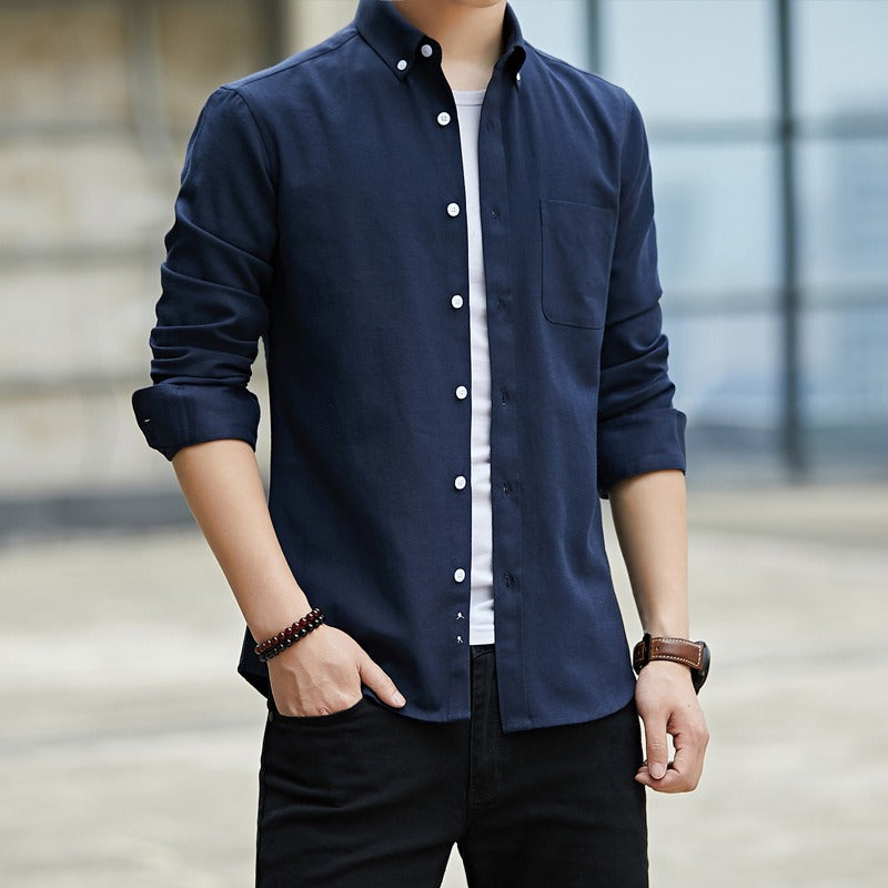 Camisa Hombre Algodón Clásica Corte Ajustado - Vestiria