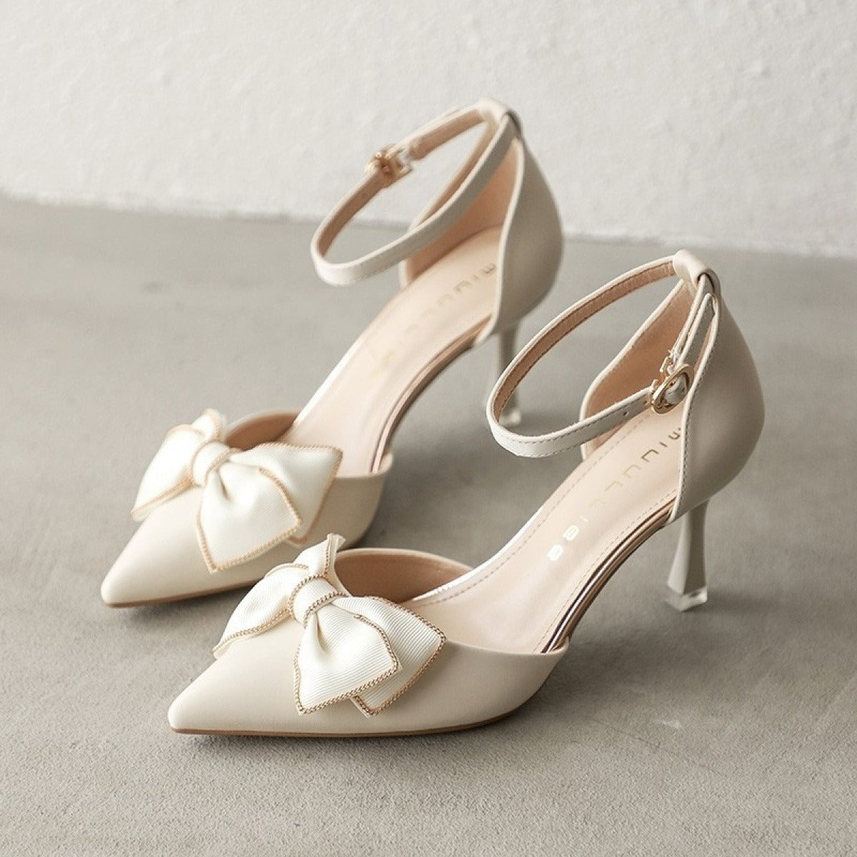 Zapatos de tacón alto con lazo elegantes para mujer - Vestiria