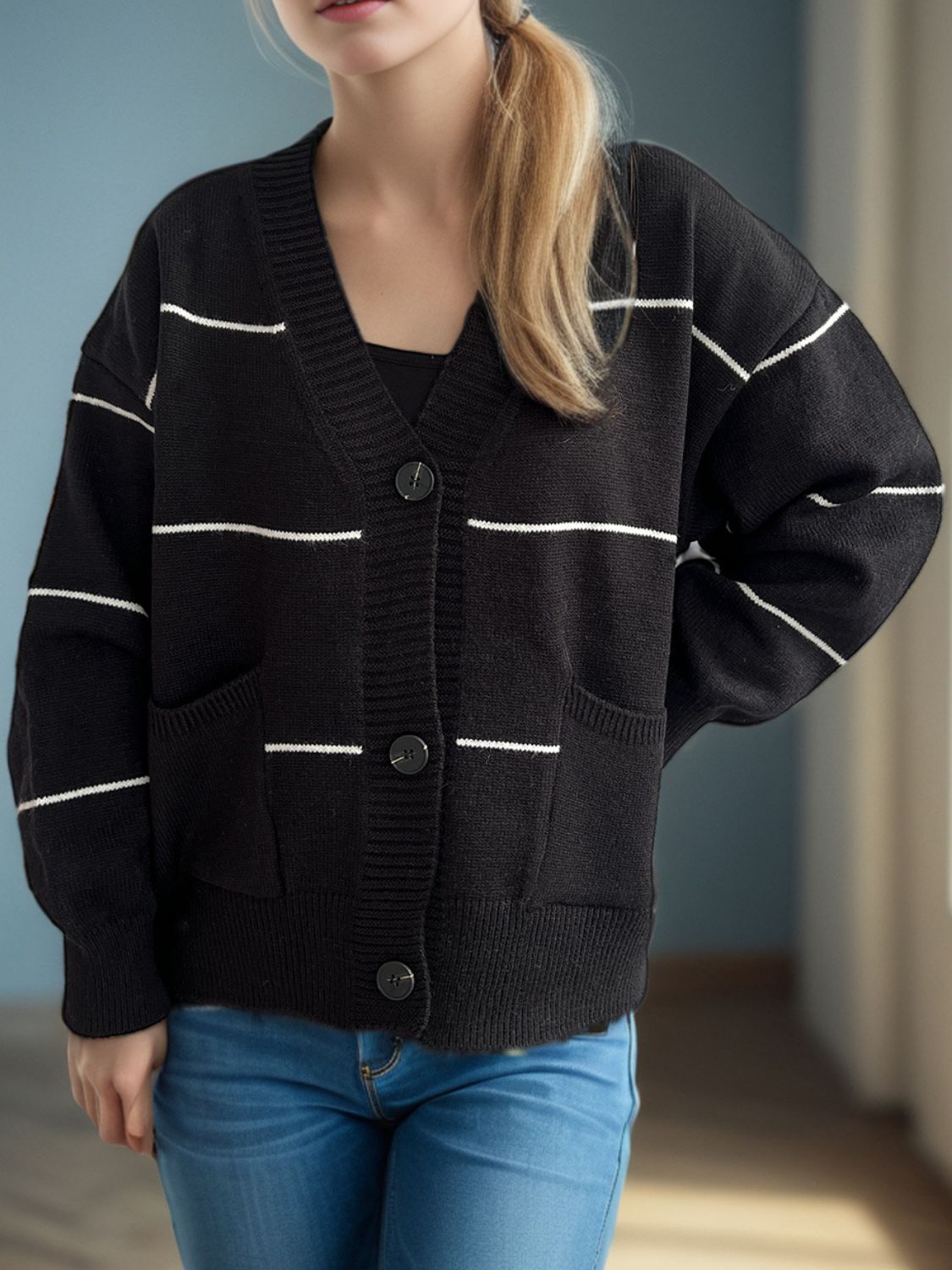 Chaqueta Casual Manga Larga Cuello en V