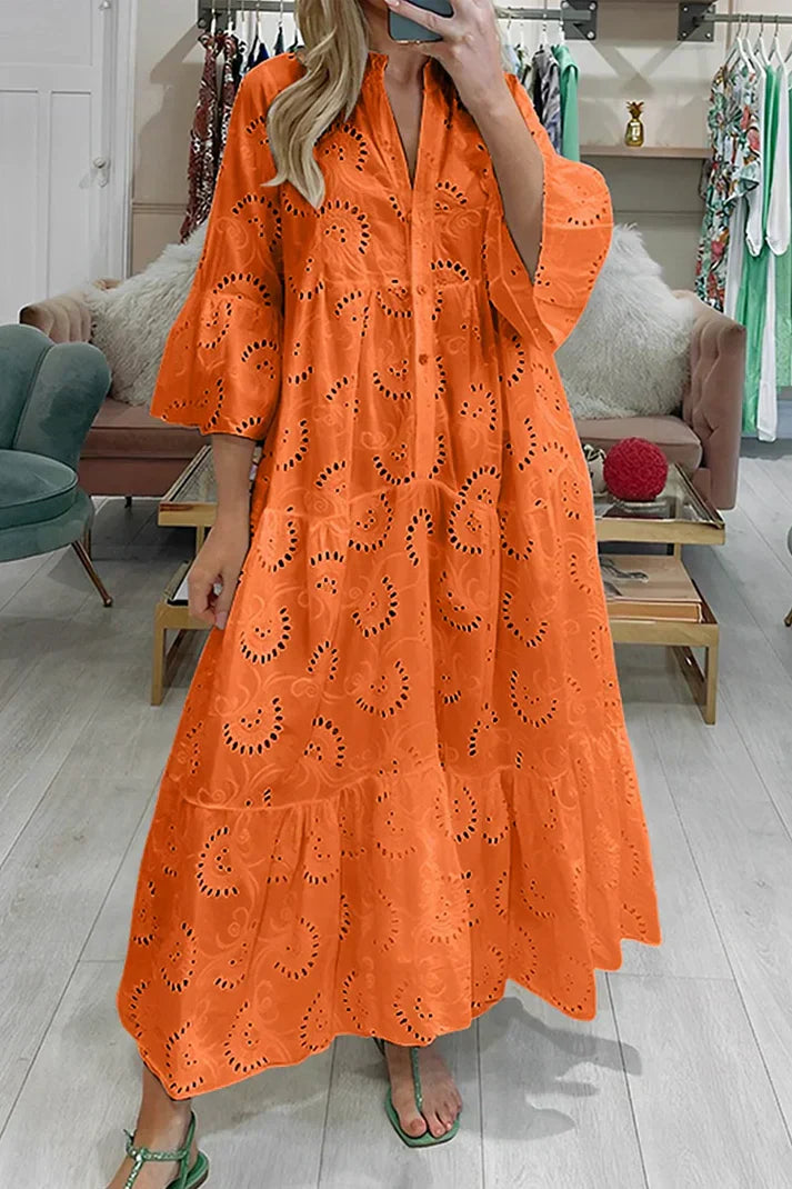 Vestido Boho Maxi Estampado Floral Elegante