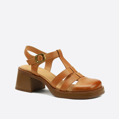Sandalias de Punta Redonda con Hebilla de Moda