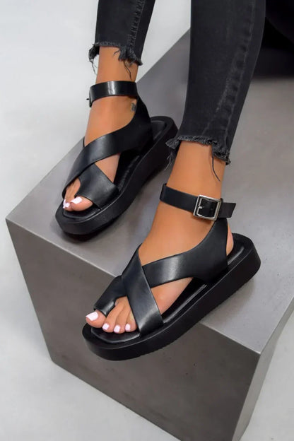 Sandalias Mujer Plataforma Cruzada Elegantes