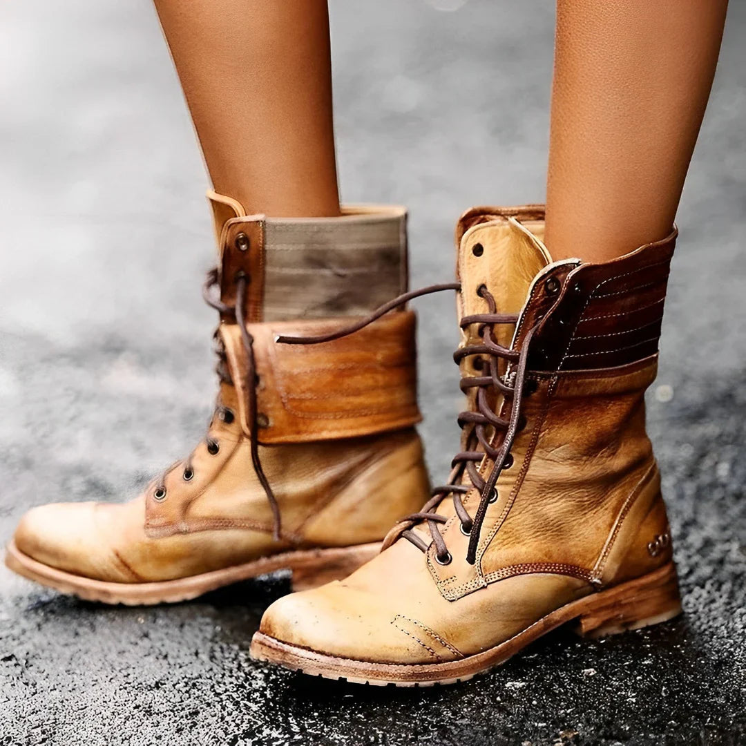 Botas Cuero Clásicas Mujer Con Cordones