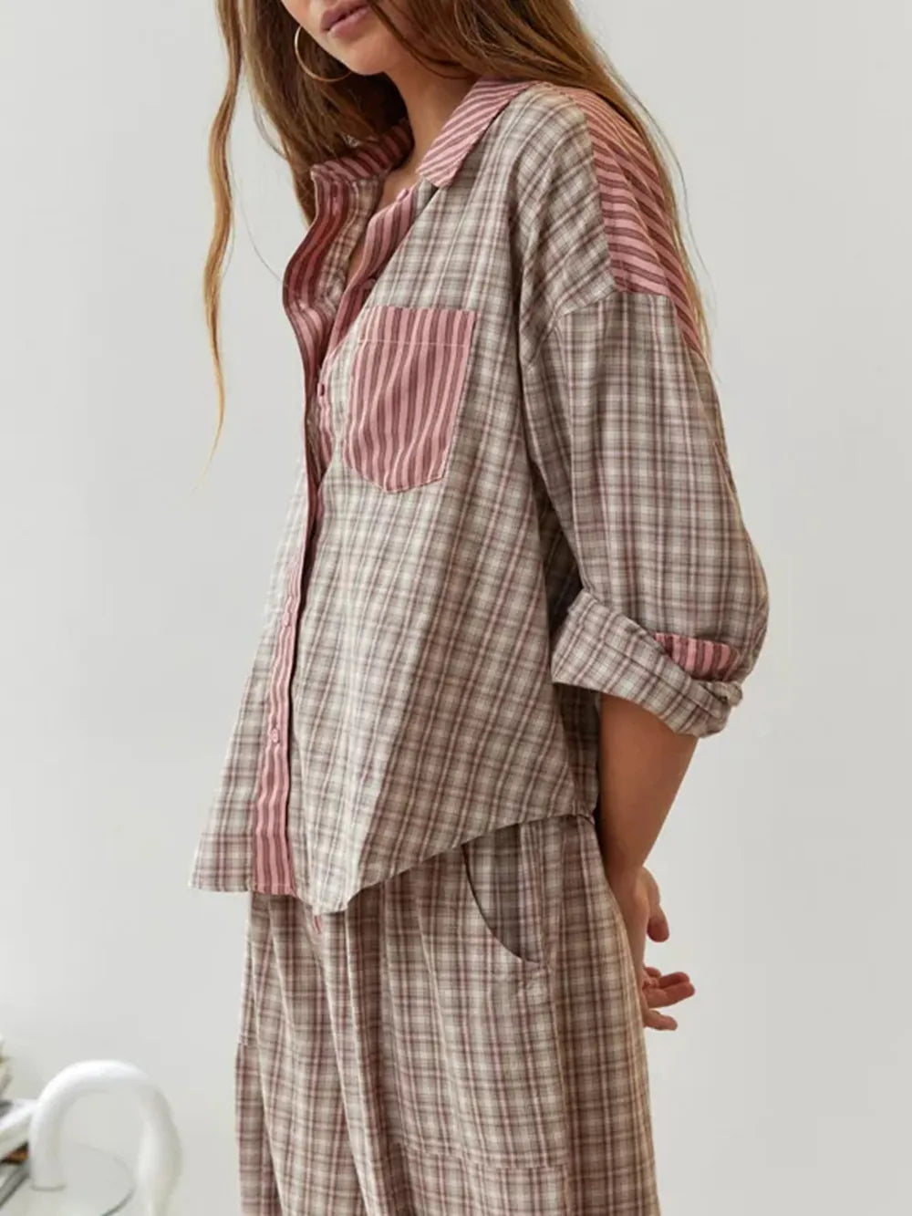 Pijama Mujer Algodón Suave Cálido