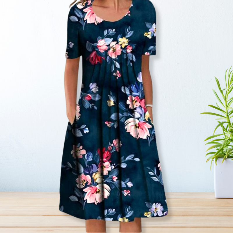 Vestido Plisado Casual Mujer