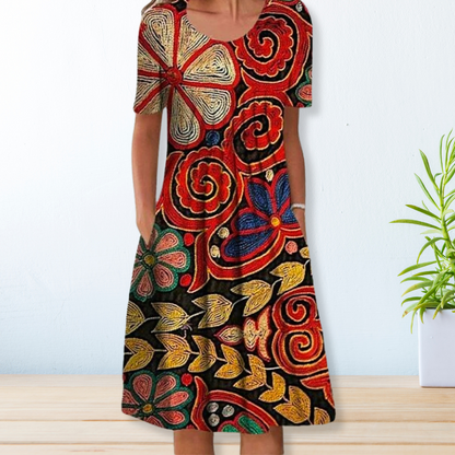 Vestido Plisado Casual Mujer