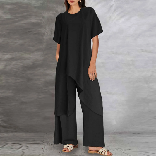 Conjunto Mujer Elegante Blusa Larga Pantalón - Vestiria