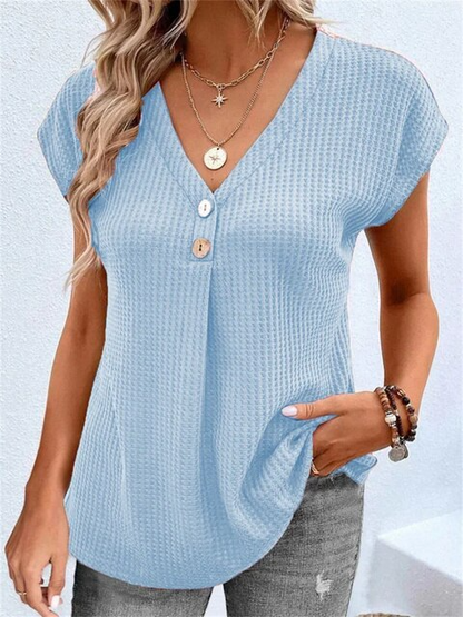Camisa Mujer Sencilla Escote V