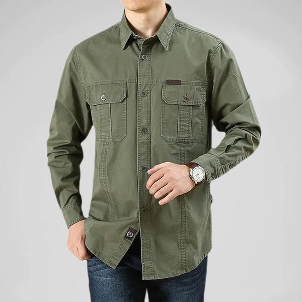 Camisa Cargo Hombre Manga Larga Moderna - Vestiria