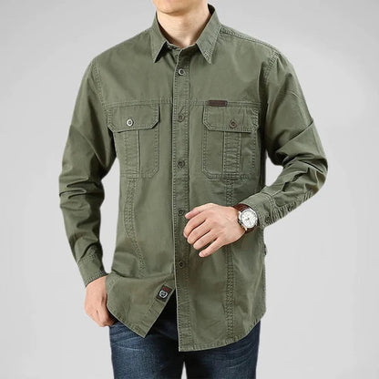 Camisa Cargo Hombre Manga Larga Moderna - Vestiria