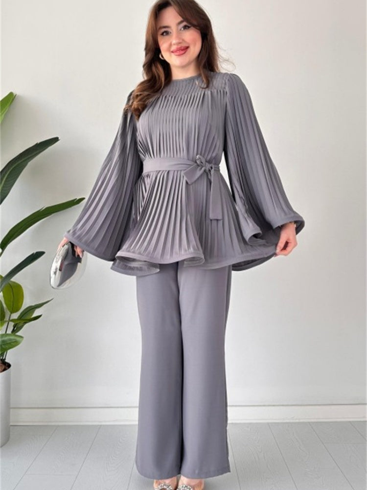 Conjunto de Verano Mujer Vestido Corto y Pantalón