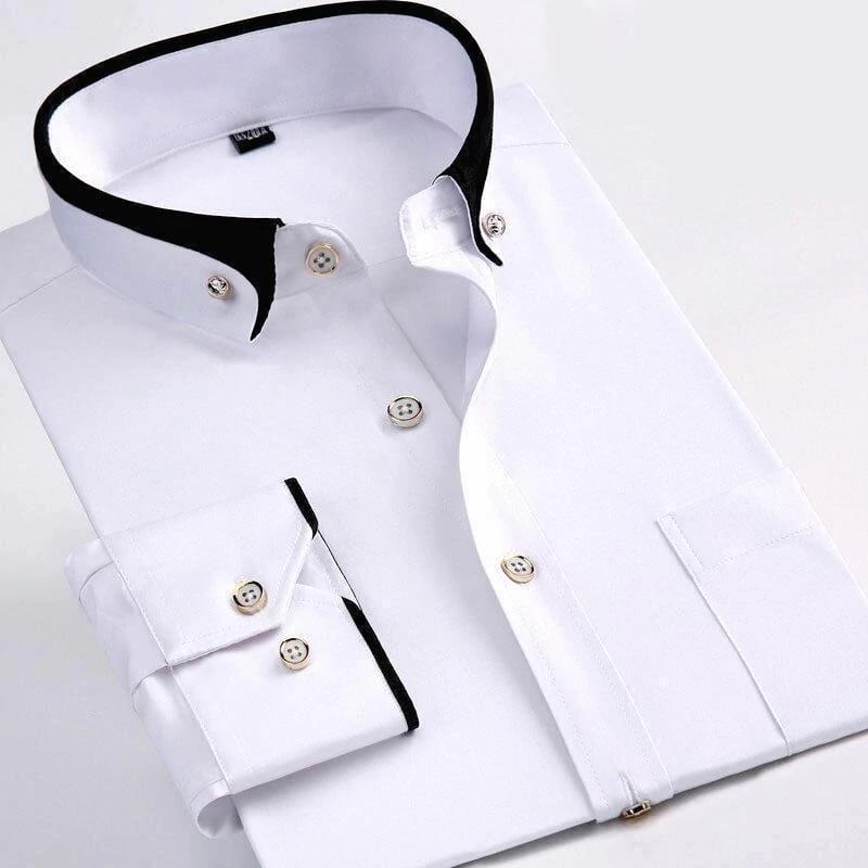 Camisa Hombre Cuello Contraste Moderna
