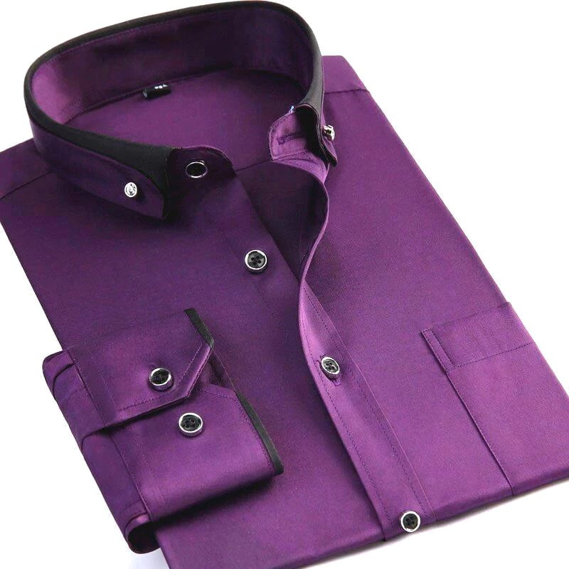 Camisa Hombre Cuello Contraste Moderna