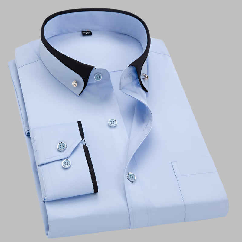 Camisa Hombre Cuello Contraste Moderna