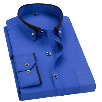 Camisa Hombre Cuello Contraste Moderna