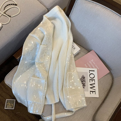 Cárdigan Luminoso Mujer Brillante Glitter