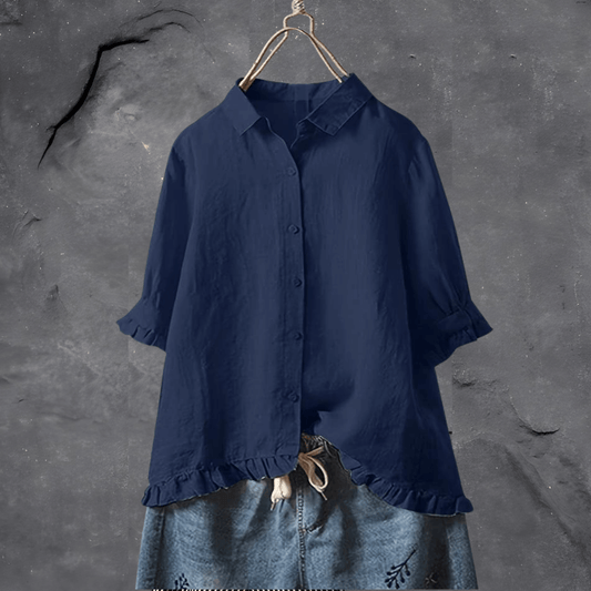 Camisa Algodón Femenina Elegante - Vestiria