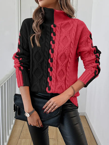 Sudadera Cuello Alto Punto Grueso Cálida