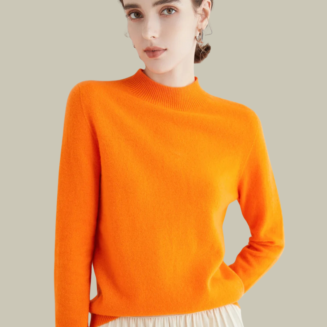 Jersey Mujer Lana Merino Cuello Alto Abrigado